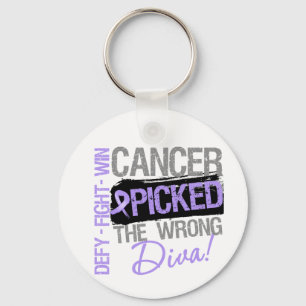 Cancer Picked The Wrong Diva Key Ring
