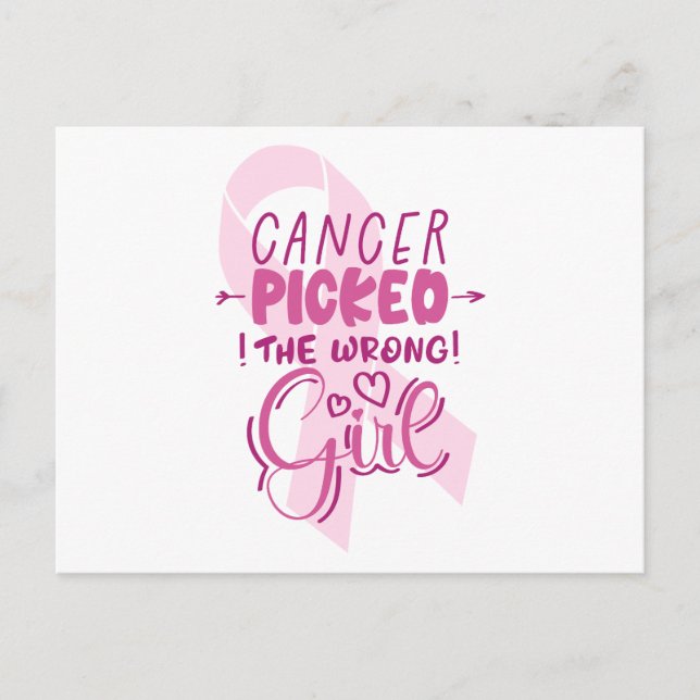 Cancer Picked the Wrong Girl Postcard (Front)