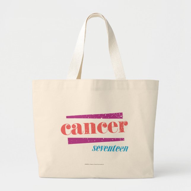 Cancer Pink Large Tote Bag (Front)