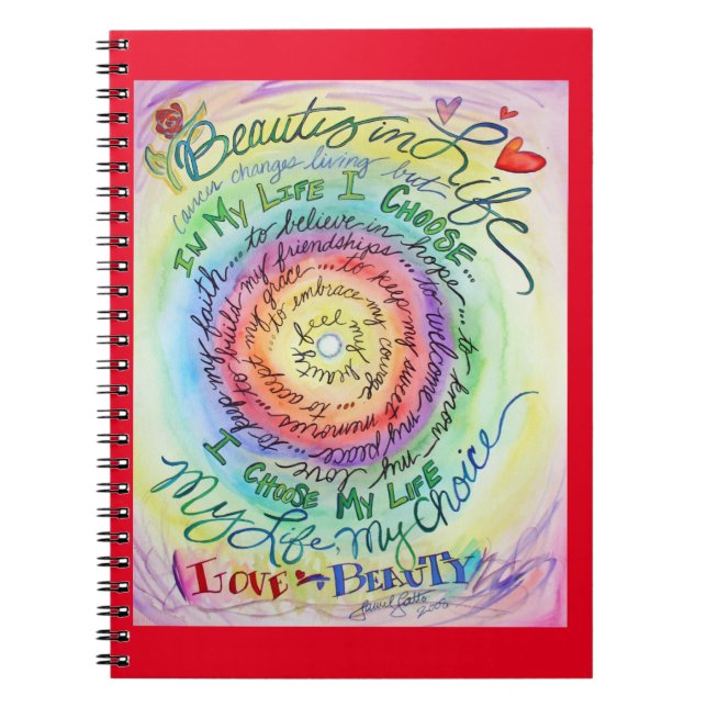 Cancer Poem Affirmation Rainbow Journal Notebook (Front)