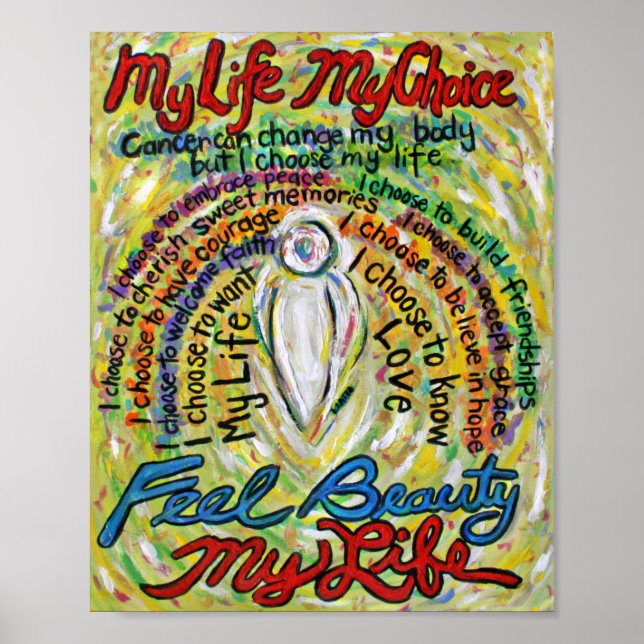 Cancer Poem White Angel Painting Poster Art Print (Front)
