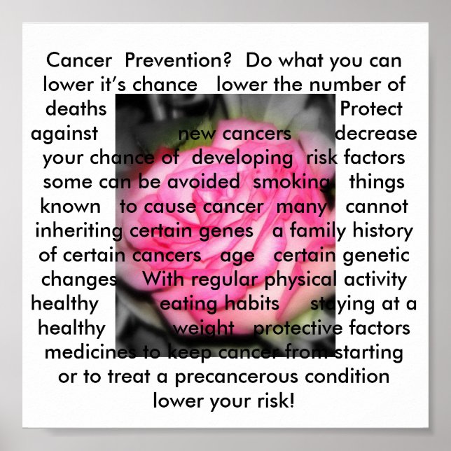 Cancer  Prevention Poster (Front)