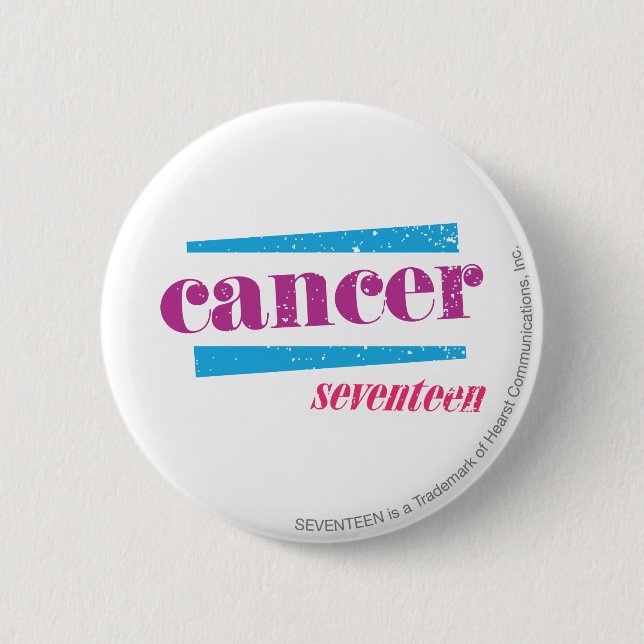 Cancer Purple 6 Cm Round Badge (Front)