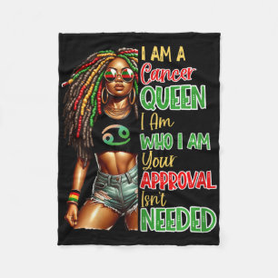 Cancer Queen Black Womens African American Junetee Fleece Blanket
