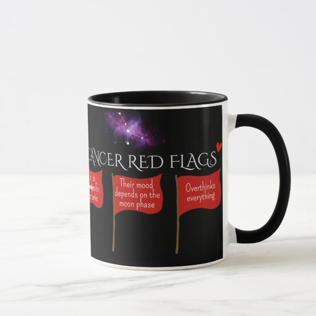 Cancer Red Flags Astrology Mug | Funny Zodiac Gift (Right)
