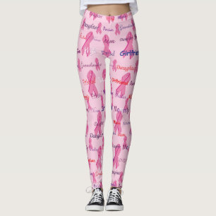 Cancer Ribbon Support Leggings