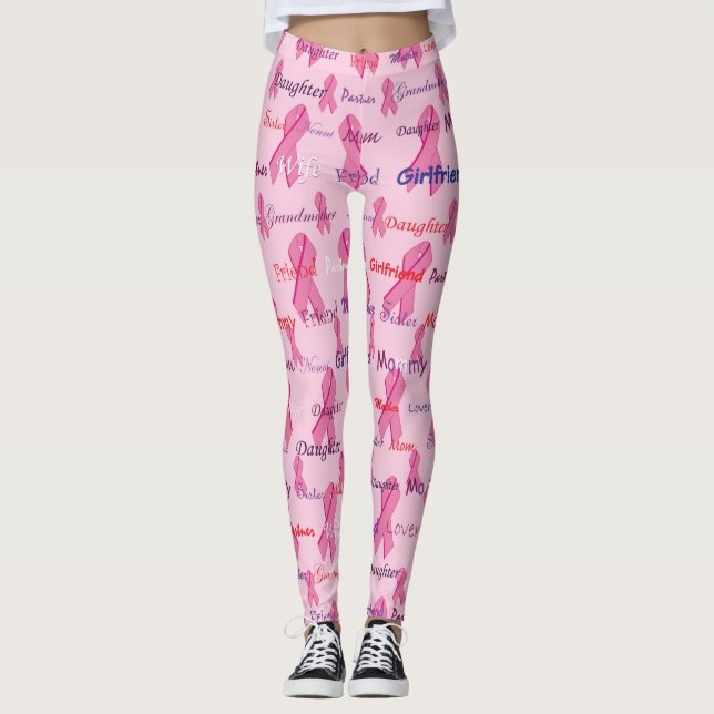 Cancer Ribbon Support Leggings (Front)