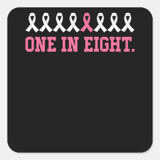 Cancer Ribbons One in Eight Square Sticker