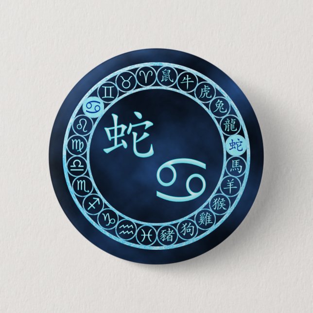 Cancer/Snake 6 Cm Round Badge (Front)