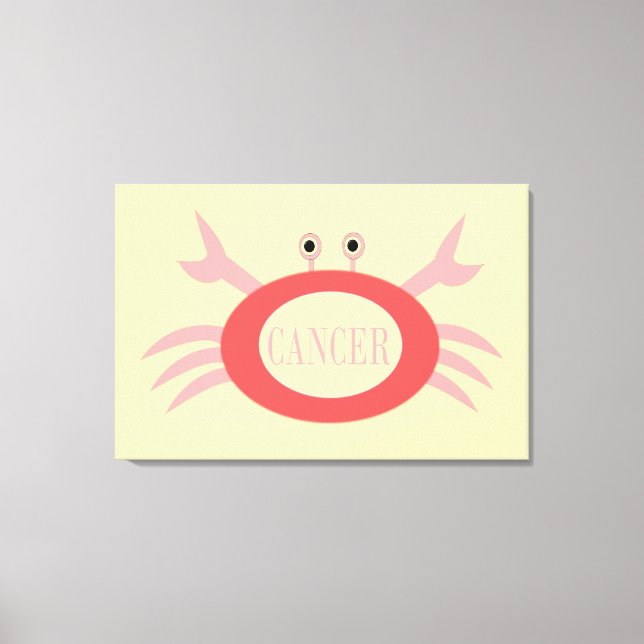 Cancer Star Sign Crab Canvas Print (Front)