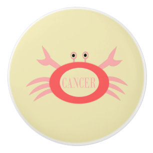 Cancer Star Sign Crab Ceramic Knob