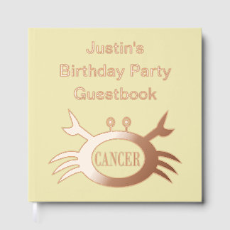 Cancer Star Sign Crab Custom Birthday Guest Book