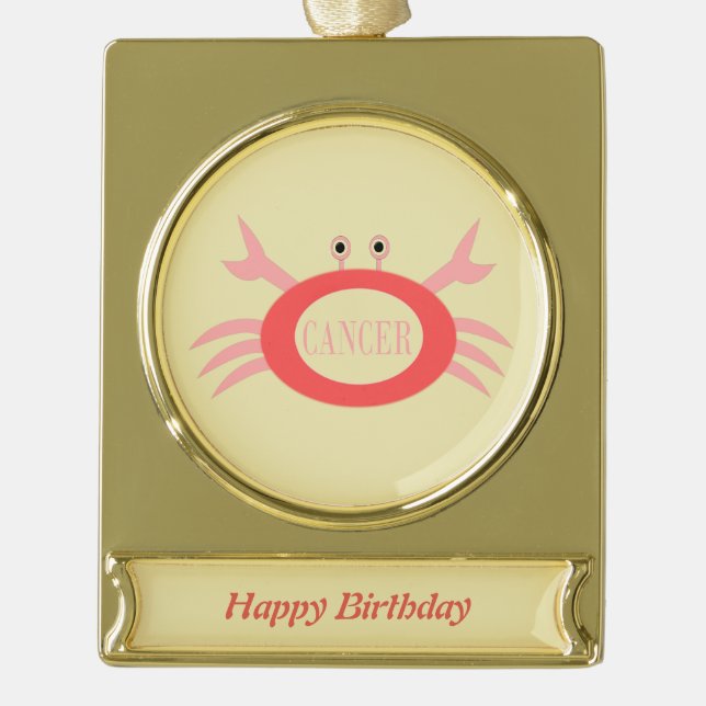 Cancer Star Sign Crab Custom Ornament (Front)