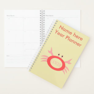 Cancer Star Sign Crab Custom Planner