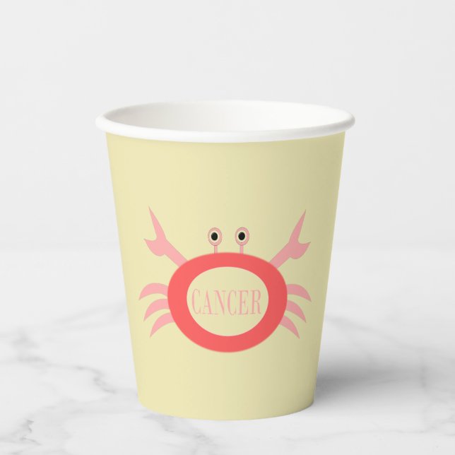 Cancer Star Sign Crab Paper Cups (Front)