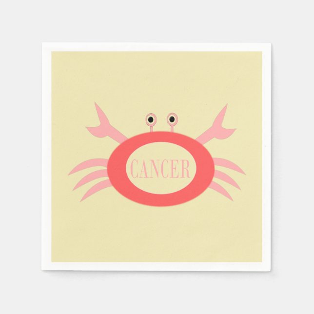 Cancer Star Sign Crab Paper Napkins (Front)