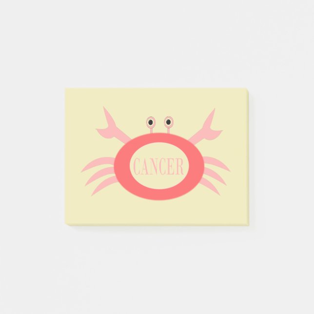 Cancer Star Sign Crab Post it notes Pad (Front)