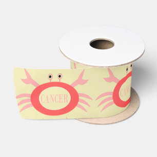 Cancer Star Sign Crab Ribbon Satin Ribbon