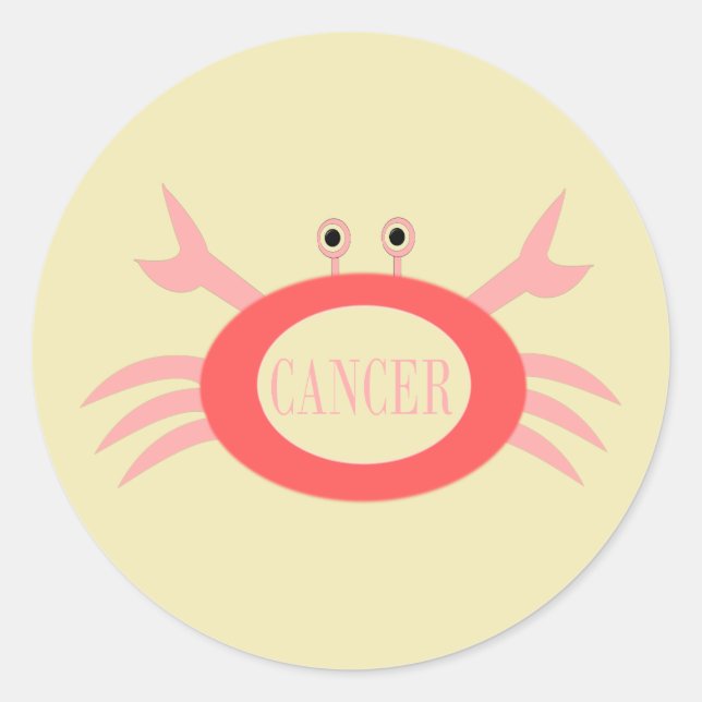 Cancer Star Sign Crab Stickers (Front)