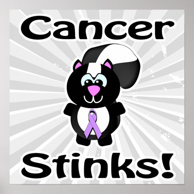 Cancer Stinks Skunk Awareness Design Poster (Front)
