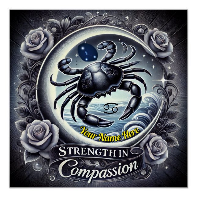 Cancer “Strength in Compassion” Glossy Poster (Front)