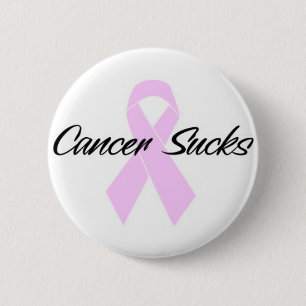 Cancer sucks 6 cm round badge