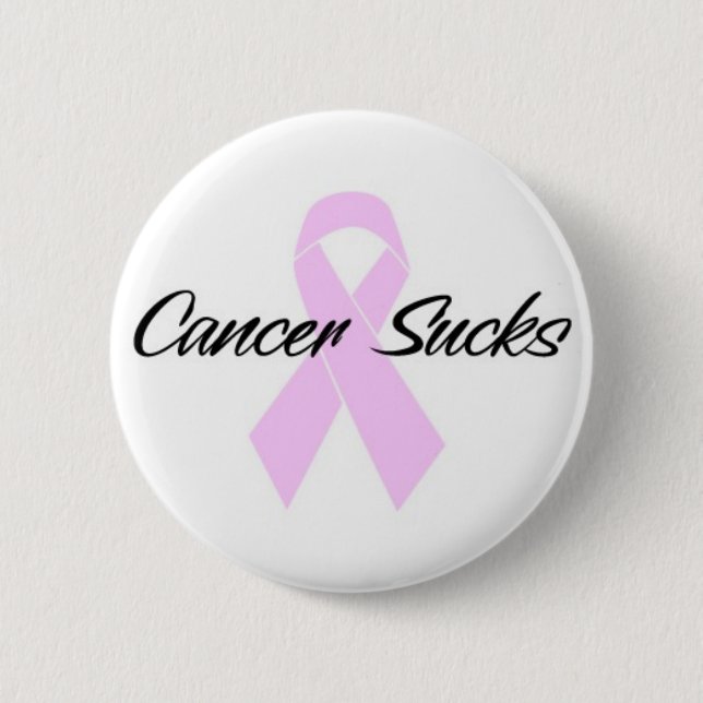 Cancer sucks 6 cm round badge (Front)