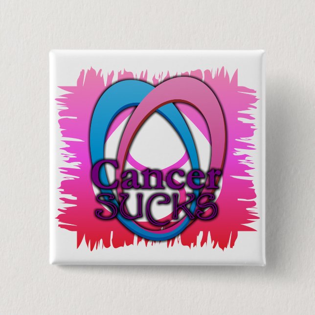 Cancer Sucks Buttom 15 Cm Square Badge (Front)