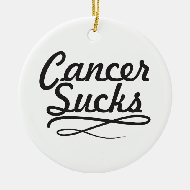 Cancer sucks ceramic tree decoration (Front)