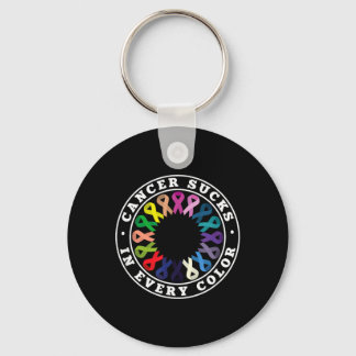 Cancer Sucks In Every Colour Cancer Awareness Key Ring