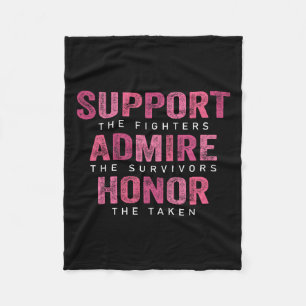 Cancer Support Admire Honour Breast Cancer Awarene Fleece Blanket