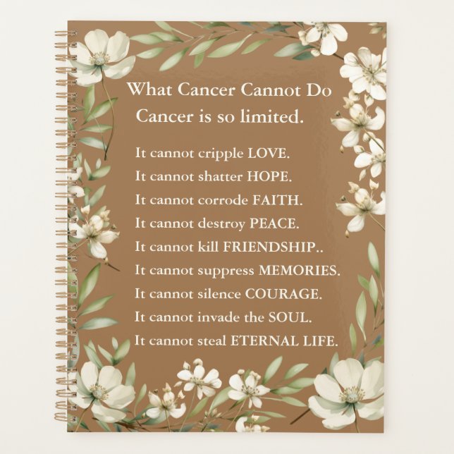 Cancer Support Brown with Wildflowers  Planner (Front)