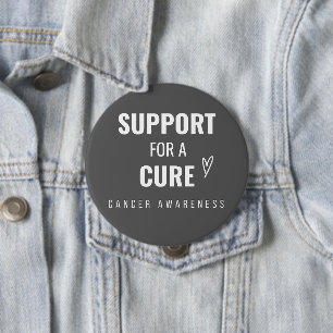 cancer. support for a cure. Button