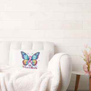 Cancer Support Gift, Fight Cancer, Butterfly Lumbar Cushion
