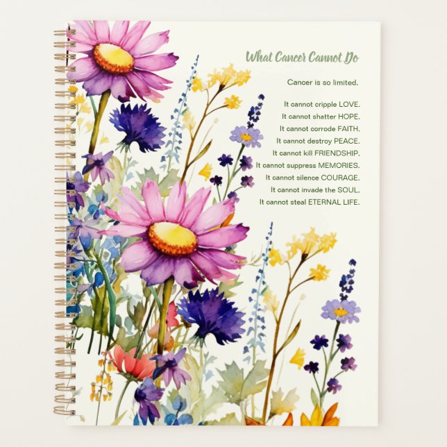 Cancer Support Inspire Wildflowers Sage Planner (Front)