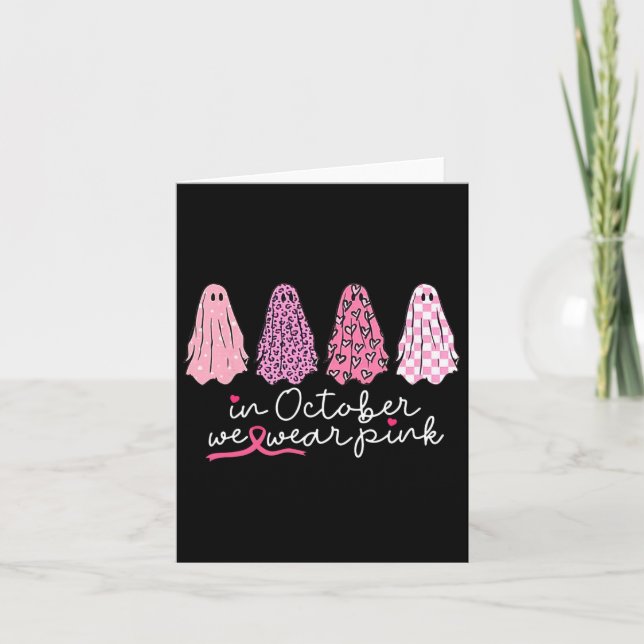 Cancer Support Squad Ghost Halloween  Card (Front)