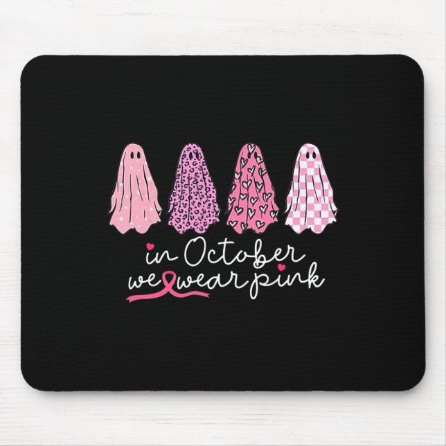 Cancer Support Squad Ghost Halloween  Mouse Pad (Front)