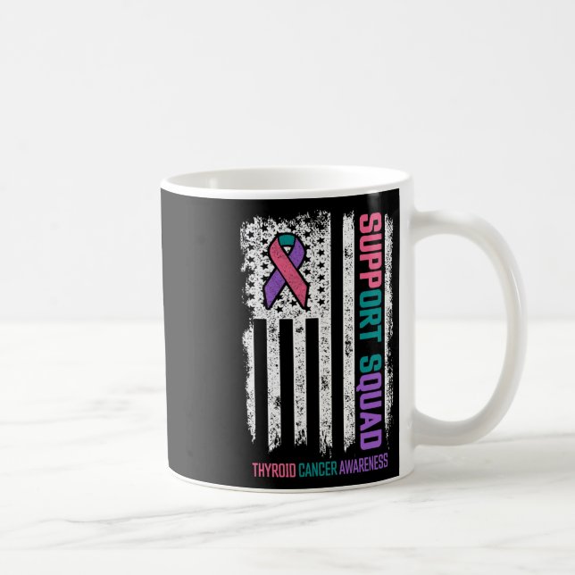 Cancer Support Squad Thyroid Cancer Awareness  Coffee Mug (Right)