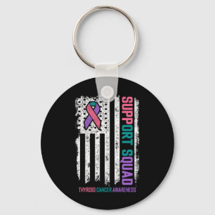 Cancer Support Squad Thyroid Cancer Awareness  Key Ring