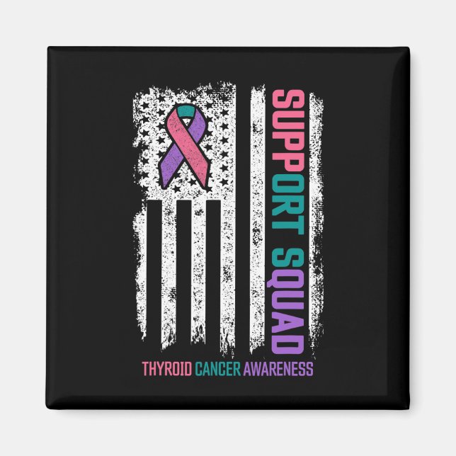 Cancer Support Squad Thyroid Cancer Awareness  Magnet (Front)