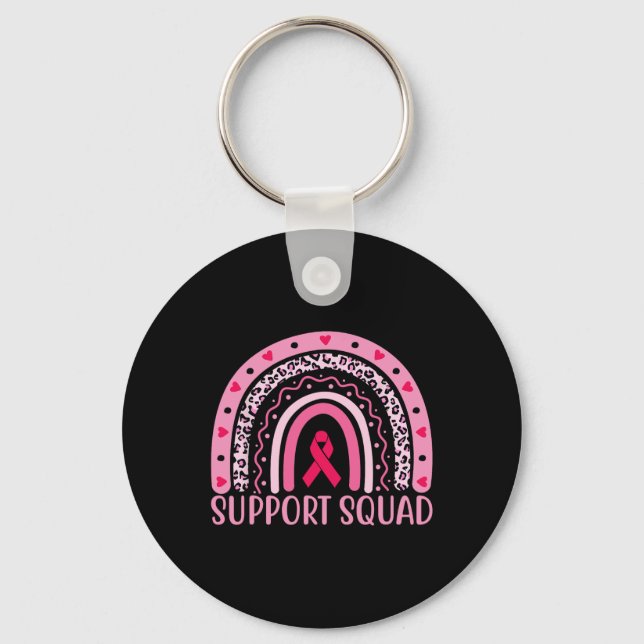 Cancer Support Squad Warrior Breast Cancer Awarene Key Ring (Front)