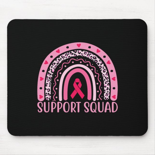 Cancer Support Squad Warrior Breast Cancer Awarene Mouse Pad (Front)