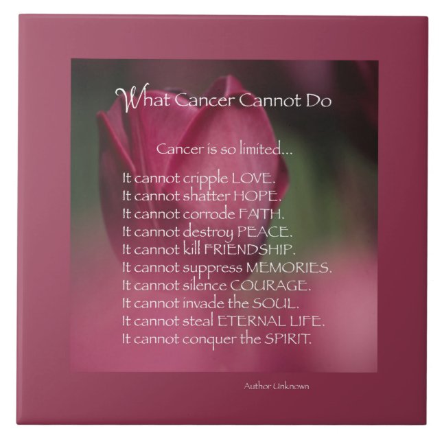 Cancer Support, What Cancer Cannot Do, Flowers Tile (Front)