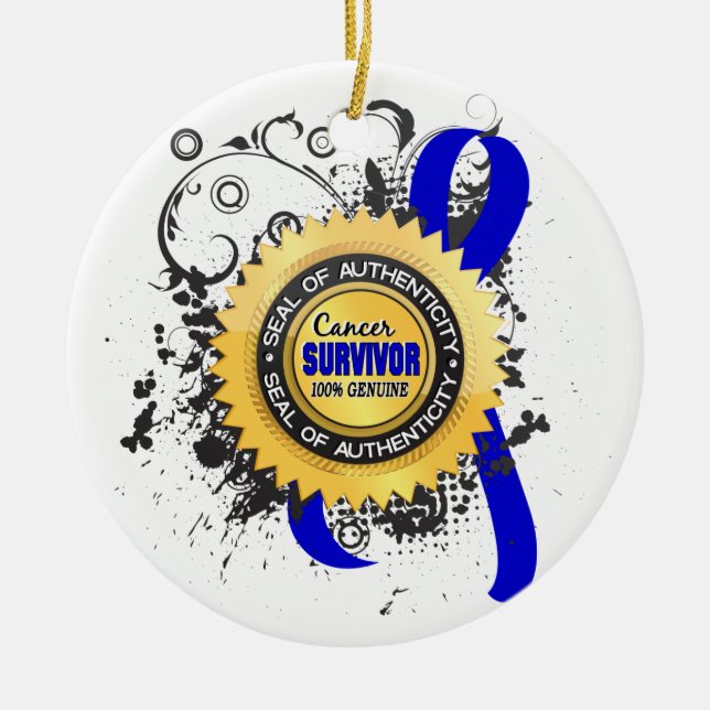 Cancer Survivor 23 Rectal Cancer Ceramic Tree Decoration (Front)