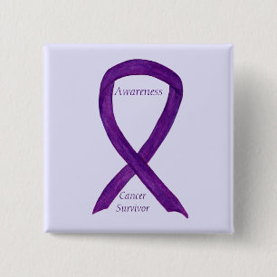 Cancer Survivor Awareness Ribbon Custom Pins