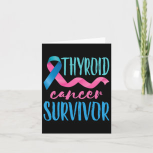 Cancer Survivor Awareness Ribbon Teal Pink Blue  Card