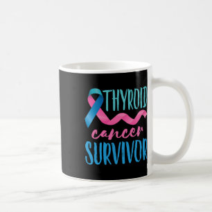 Cancer Survivor Awareness Ribbon Teal Pink Blue Coffee Mug