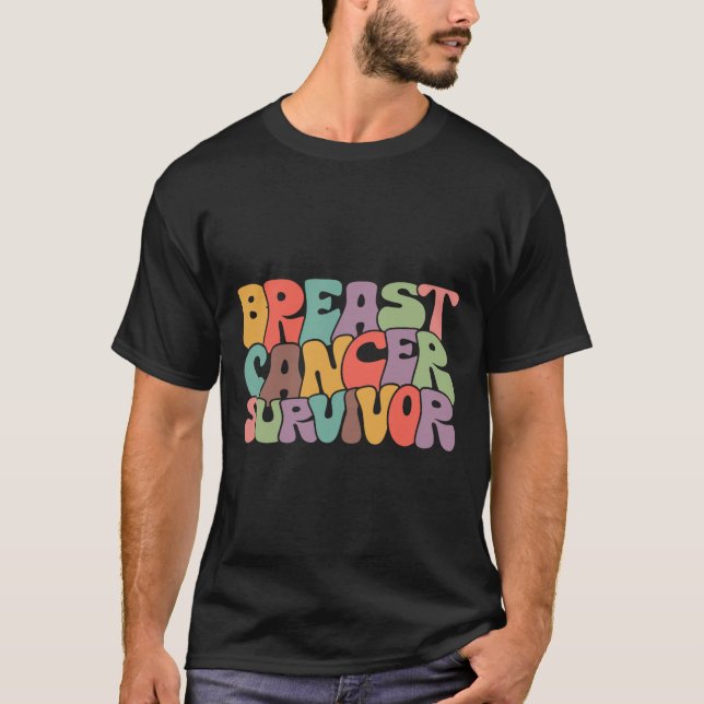 Cancer Survivor Awareness Warrior Support Pink Rib T-Shirt (Front)