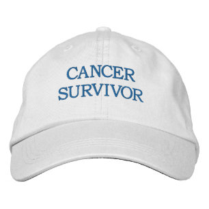 CANCER SURVIVOR - BLUE EMBROIDERED HAT