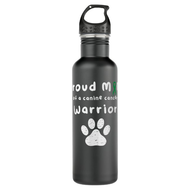 Cancer Survivor Canine Cancer Awareness Paw Print  710 Ml Water Bottle (Front)